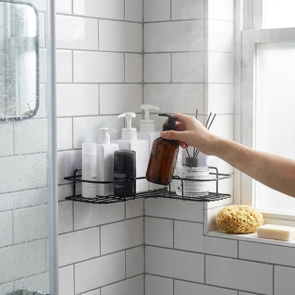 Wall Mounted Bathroom Shelf Shower Caddy Rack