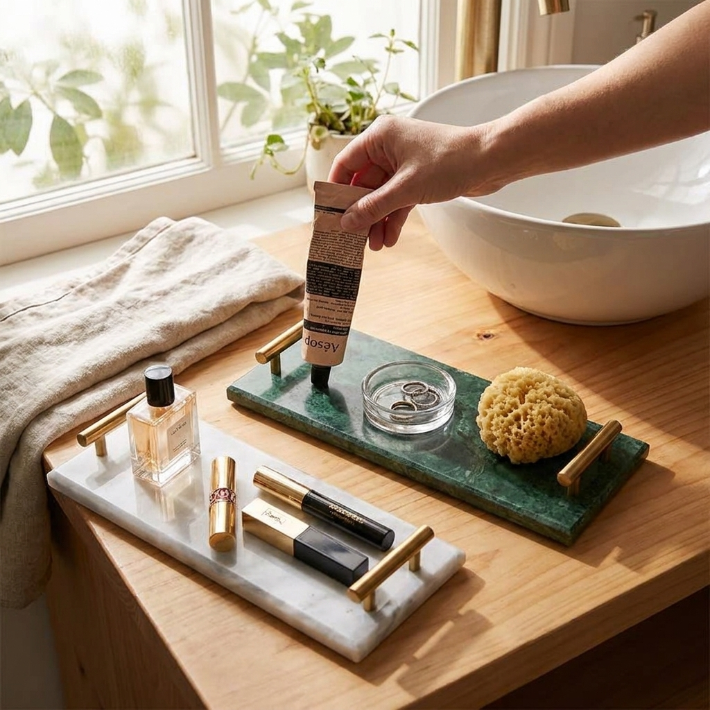 Luxury Marble Dessert & Jewelry Tray lifestyle