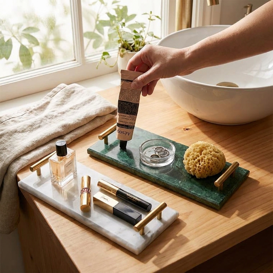 Luxury Marble Dessert & Jewelry Tray lifestyle