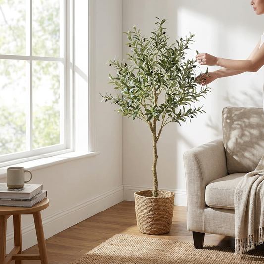 6 FT Artificial Olive Tree Faux Plant lifestyle
