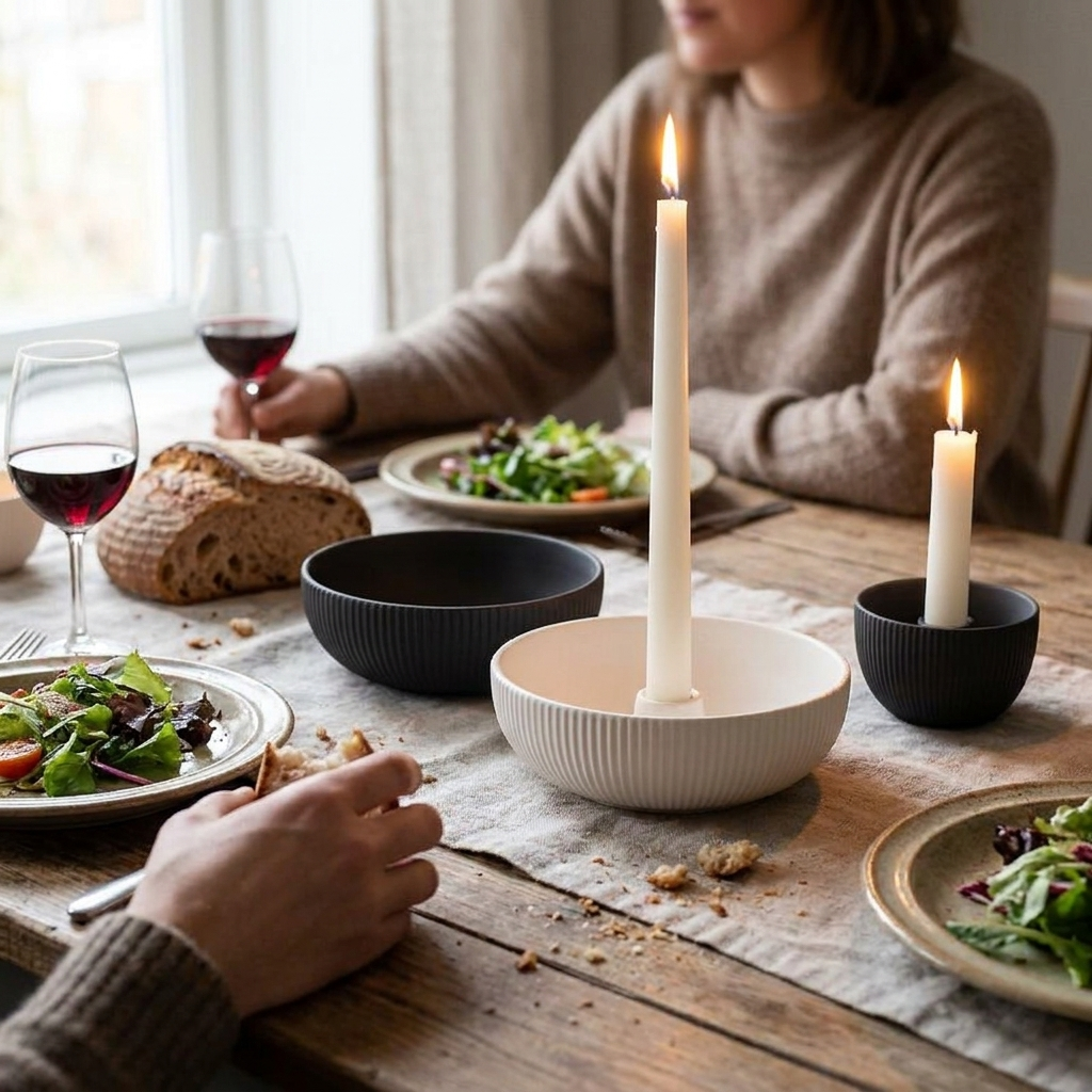 Ceramic Candle Tray & Holder lifestyle