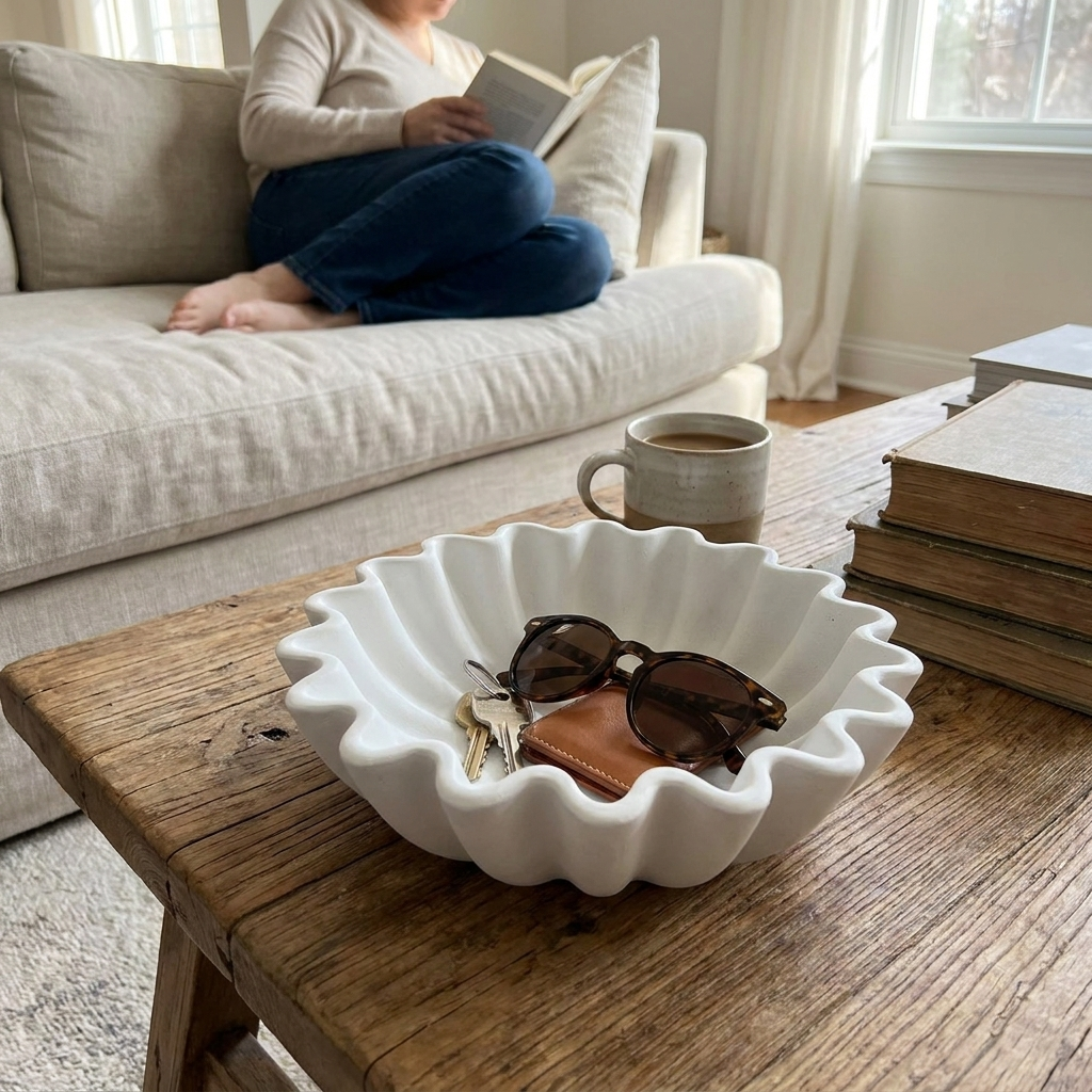Ruffled Groove Decorative Bowl lifestyle