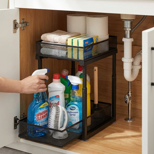 2Pcs Under Sink Organizer 2 Tier lifestyle