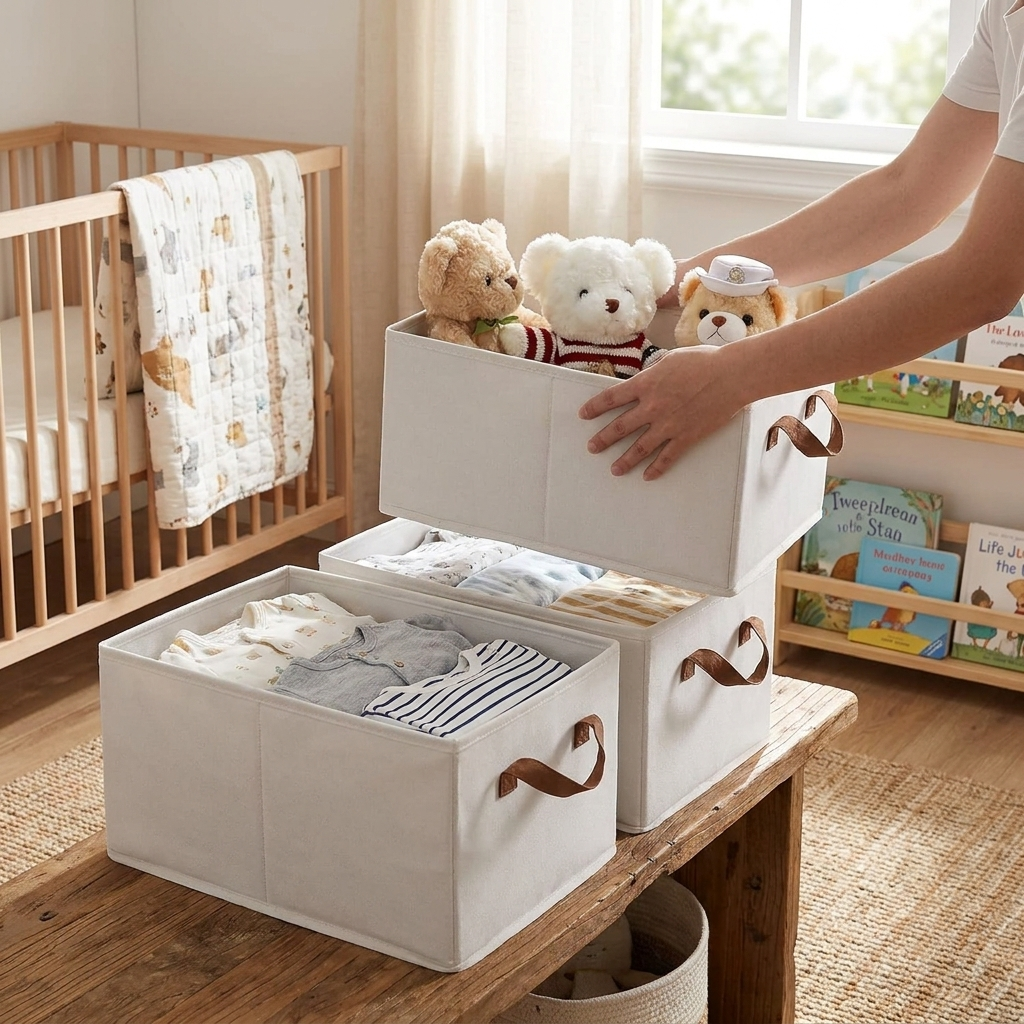 Pack Of 3 Large Capacity Storage Bins lifestyle